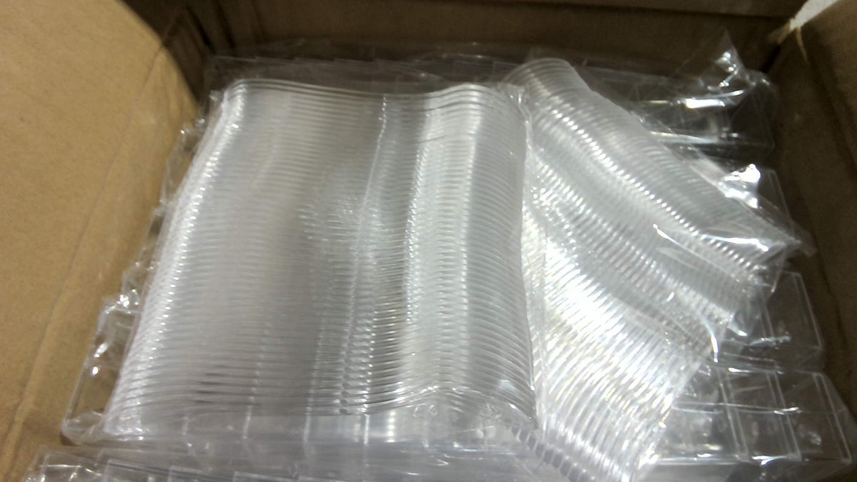 Vasitos Mini de Plástico Kucoele 100 Pack 3oz | Transparentes con Cuchara, Cuadrados Altos, Para Postres, Parfait, Yogur y Helado