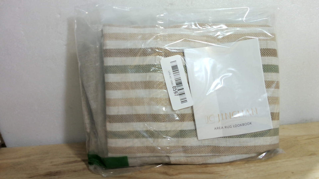 Cortina Valance de Lino a Rayas jinchan 50x18" – Filtra Luz, Estilo Farmhouse Rústico, Verde para Cocina y Baño