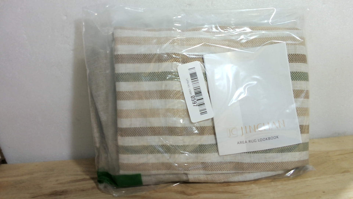 Cortina Valance de Lino a Rayas jinchan 50x18" – Filtra Luz, Estilo Farmhouse Rústico, Verde para Cocina y Baño