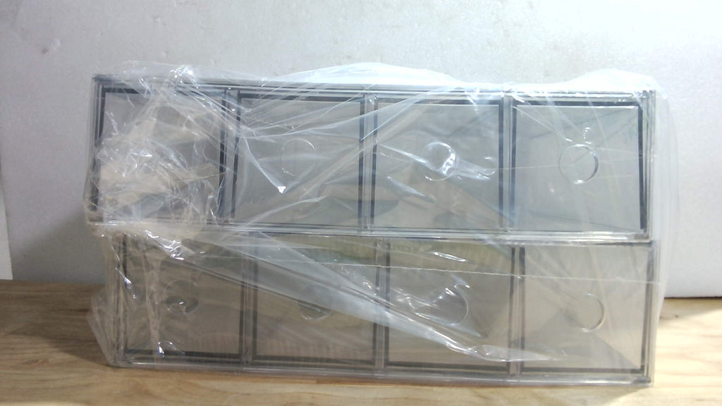 Organizador de Escritorio con 8 Cajones Transparentes – Set de 2, Apilable, Cajones Removibles