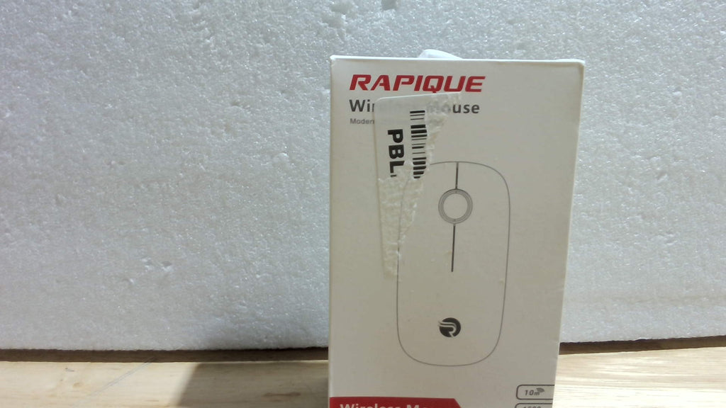 Mouse Inalámbrico RAPIQUE Recargable — Bluetooth y Receptor USB, Clics Silenciosos, Cambio entre 3 Dispositivos, Color Blanco
