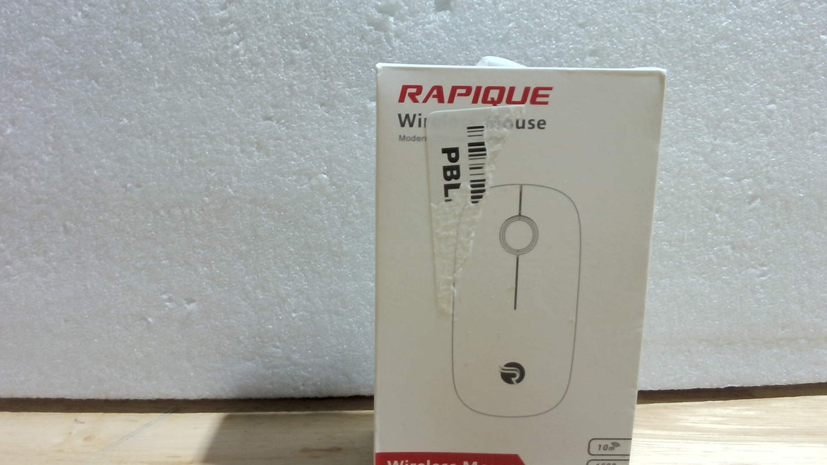 Mouse Inalámbrico RAPIQUE Recargable — Bluetooth y Receptor USB, Clics Silenciosos, Cambio entre 3 Dispositivos, Color Blanco