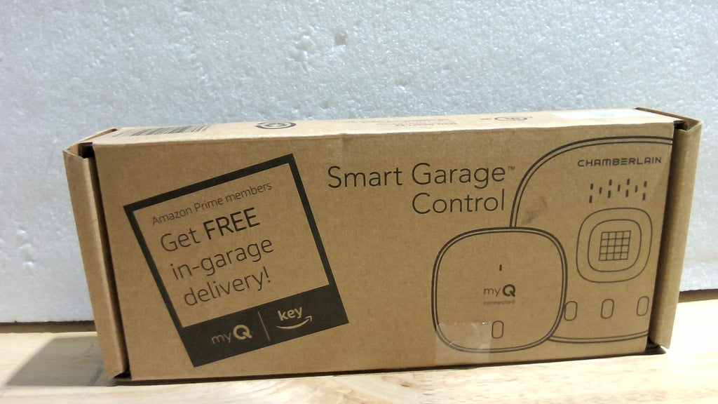 Control Inteligente para Puerta de Garage Chamberlain myQ — Wi-Fi y Bluetooth, App Gratuita, Compatible con Amazon Key, Color Blanco