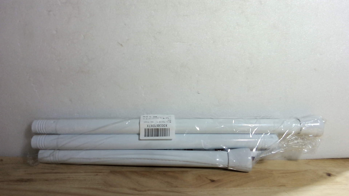 Barra de Tensión para Cortinas MEXAU 28-48" – Sin Perforar, Ajustable a Resorte, Diámetro 7/8", Color Blanco