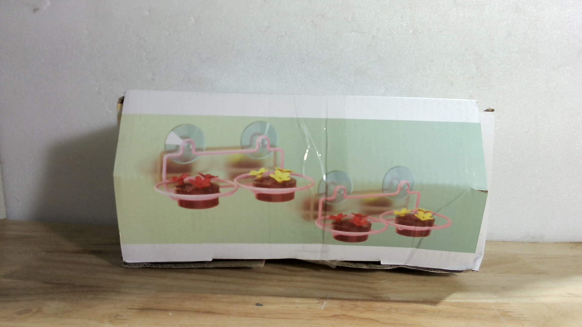 Comedero para Colibríes Dreamdrawer Pack de 2 – Color Rosa, Base Metálica y 6 Puertos de Alimentación ⚠️ No Incluye Ventosas
