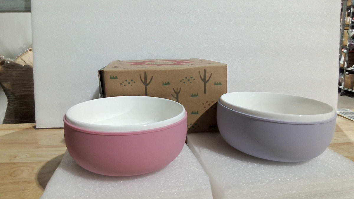 Cuencos de Porcelana Elk and Friends con Fundas de Silicona para Bebés y Niños | Paquete de 2