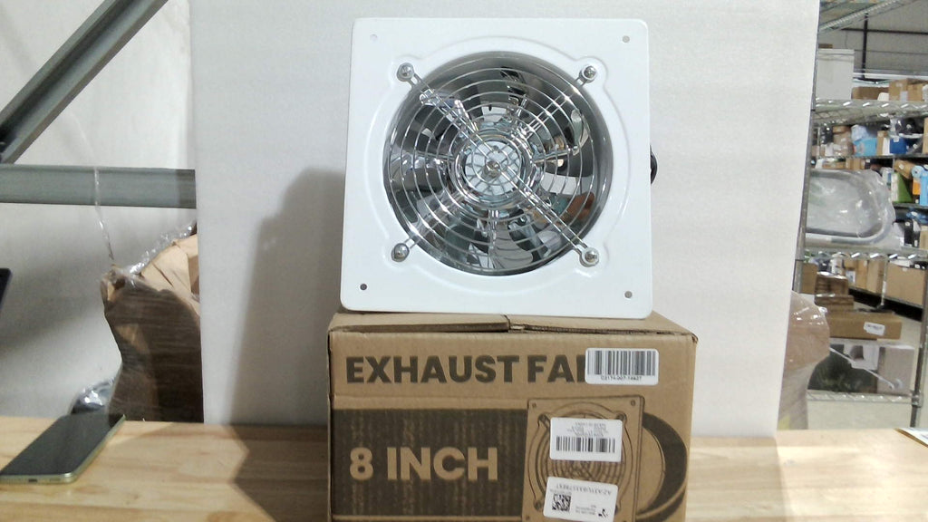Ventilador Extractor HG Power 8 Pulgadas con Interruptor – 576 CFM, Montaje en Pared, Blanco