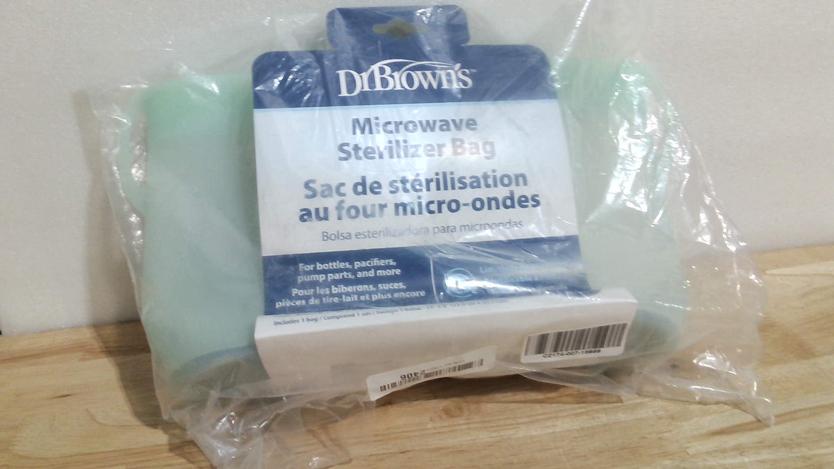 Dr. Brown's Bolsa Esterilizadora de Vapor para Microondas – 100% Silicona, Reutilizable, Biberones y Accesorios de Bebé