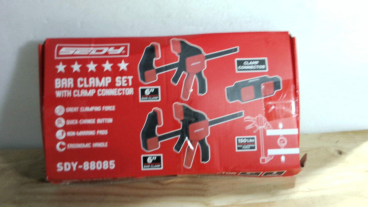 Abrazaderas de Barra 6" para Carpintería con Conector – Liberación Rápida, 150 lb, Una Mano, Pack de 3