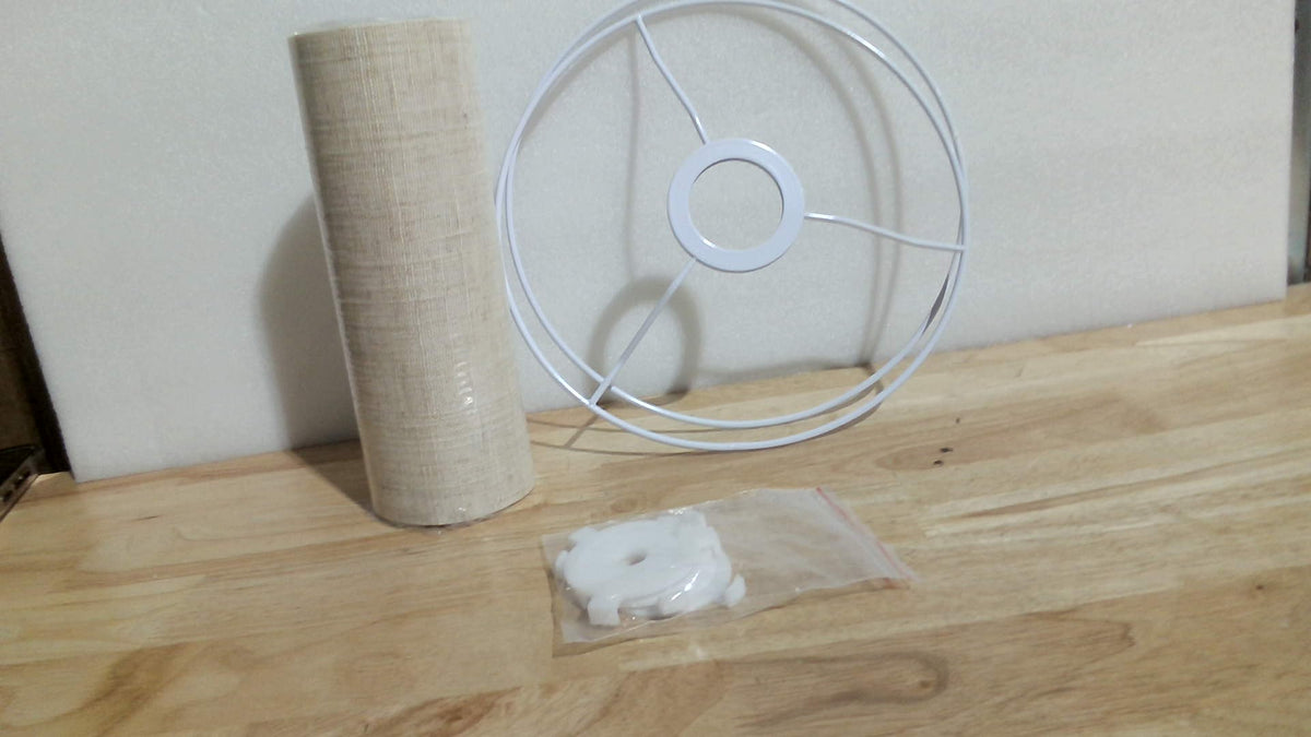 Pantalla de Lámpara Cilíndrica de Lino Beige – 22Ø20 cm, Artesanal, Repuesto para Lámpara de Mesa, Pie y Colgante