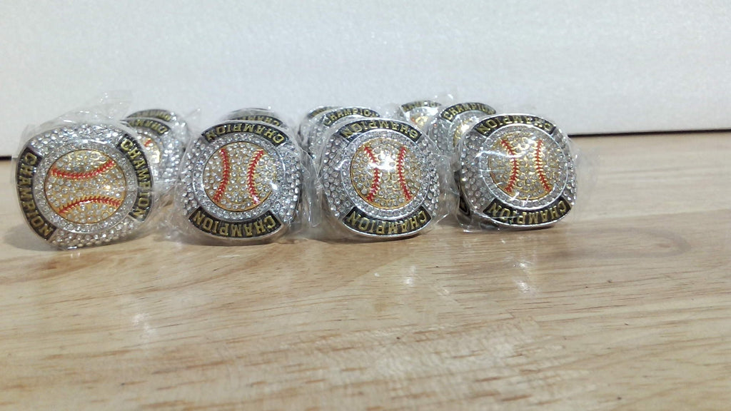 Anillos de Campeón de Béisbol CHXIXUE Dorados Talla 11 – Pack 12, Trofeo Deportivo para Torneos y Equipos