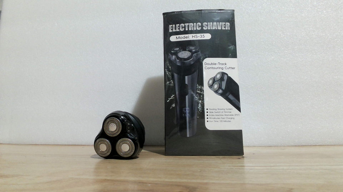 Afeitadora Eléctrica Recargable ABGAB para Hombre – Rotativa 4D, Seco/Húmedo, IPX7, Pantalla LED, USB-C, Gris Medio