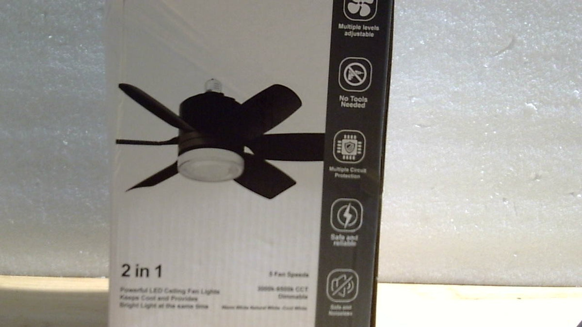 Ventilador de Techo con Luz Fanspex 20.5" – 5 Velocidades, Luz 3 Colores, Temporizador 8 Horas | Para Interiores | Color Negro