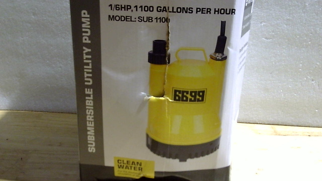 Bomba Sumergible Portátil 6699 SUB1100 1/6 HP – Drenaje de Emergencia para Inundaciones | Sótanos, Piscinas y Calentadores | Cable 3 Metros