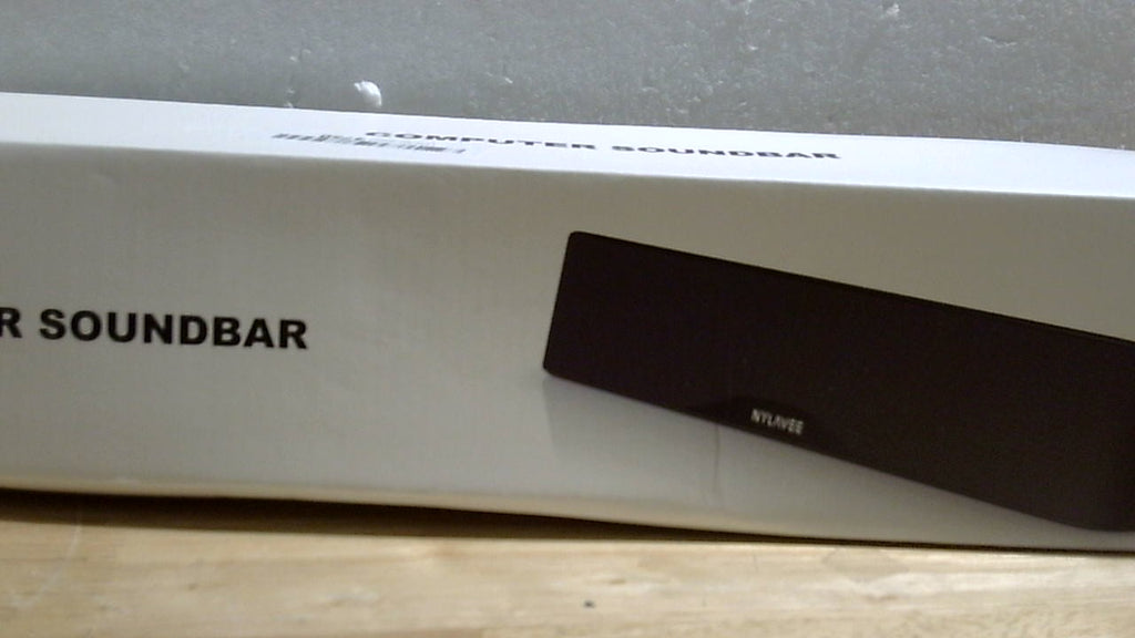 Barra de Sonido Nylavee Hi-Fi Estéreo para PC | Bluetooth + Aux 3.5mm | USB/USB-C | Micófono y Auriculares | PC, Laptop y Monitor | 1 Unidad
