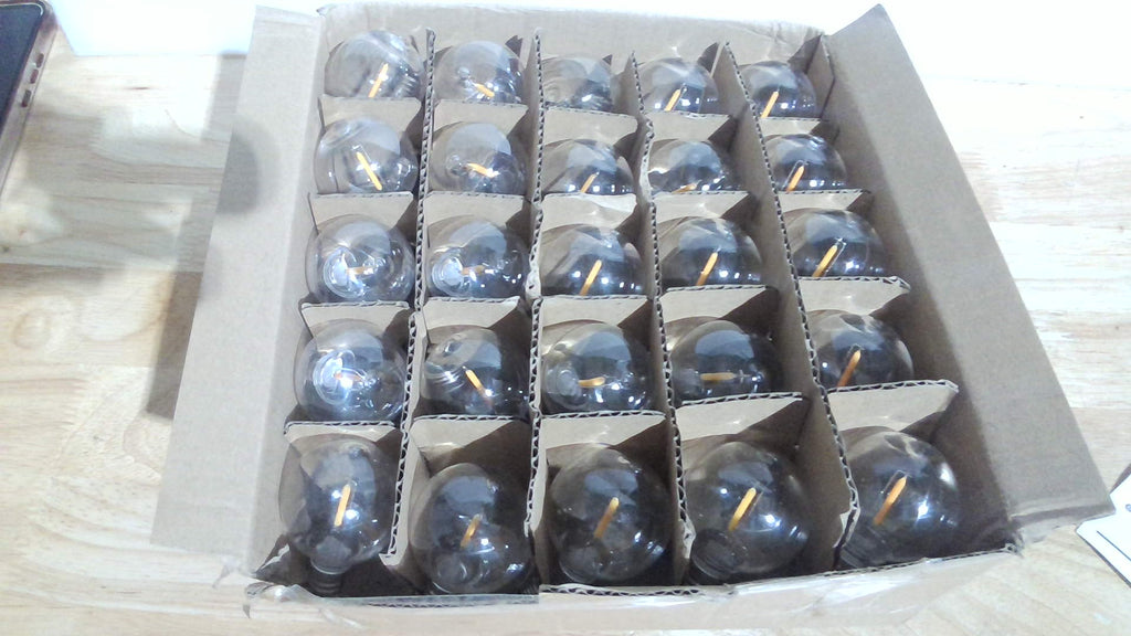 Bombillas LED de Repuesto Meconard G40 1W Pack 50 – Casquillo E12/C7, Luz Blanca Cálida, Irrompibles para Guirnaldas Interior y Exterior