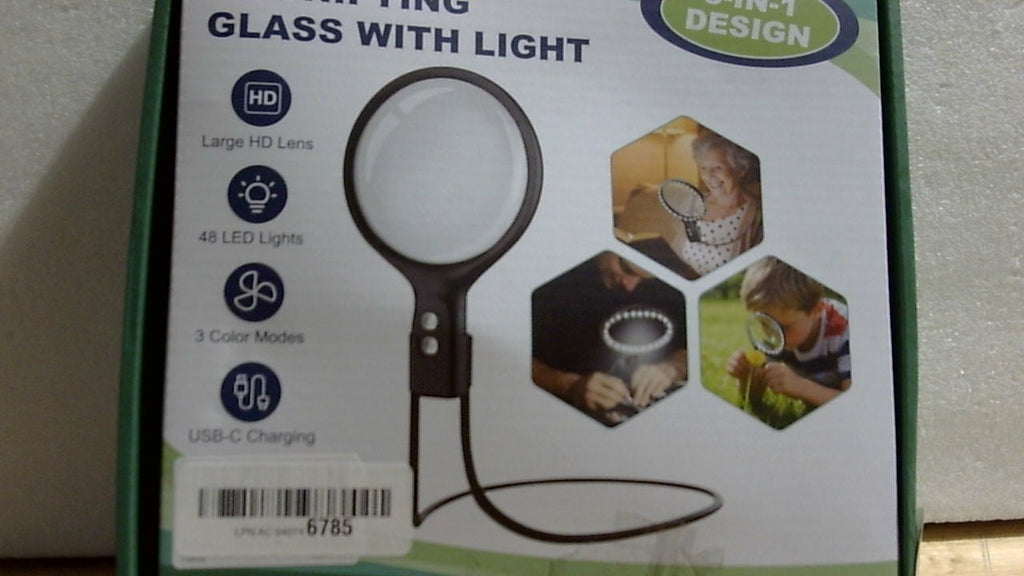 Lupa de Cuello Manos Libres con 48 Luces LED – 5X/10X para Lectura, Costura y Trabajos de Precisión