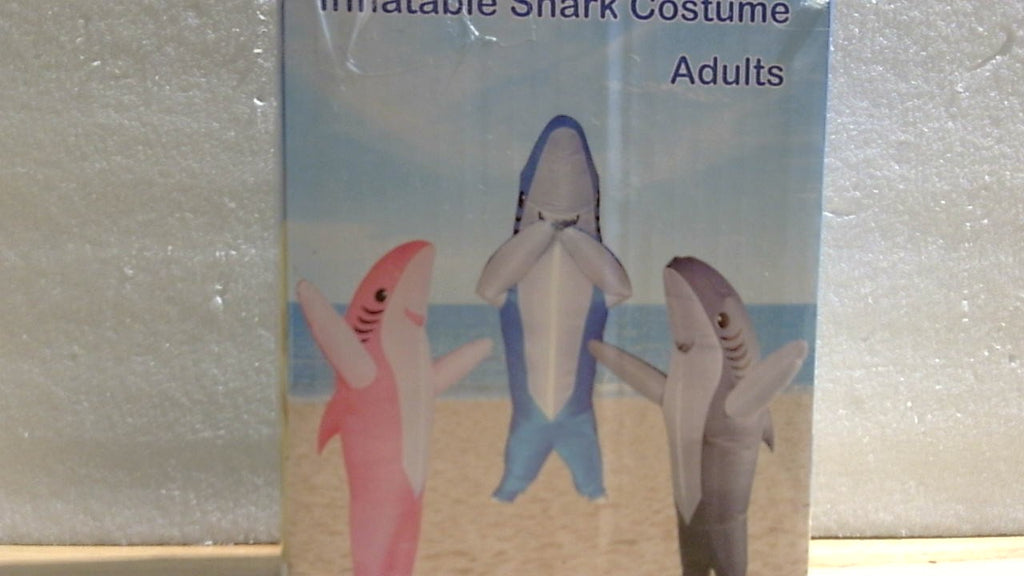 Poptrend Disfraz Inflable de Tiburón Azul para Adultos – Halloween, Cosplay y Fiestas de Cumpleaños
