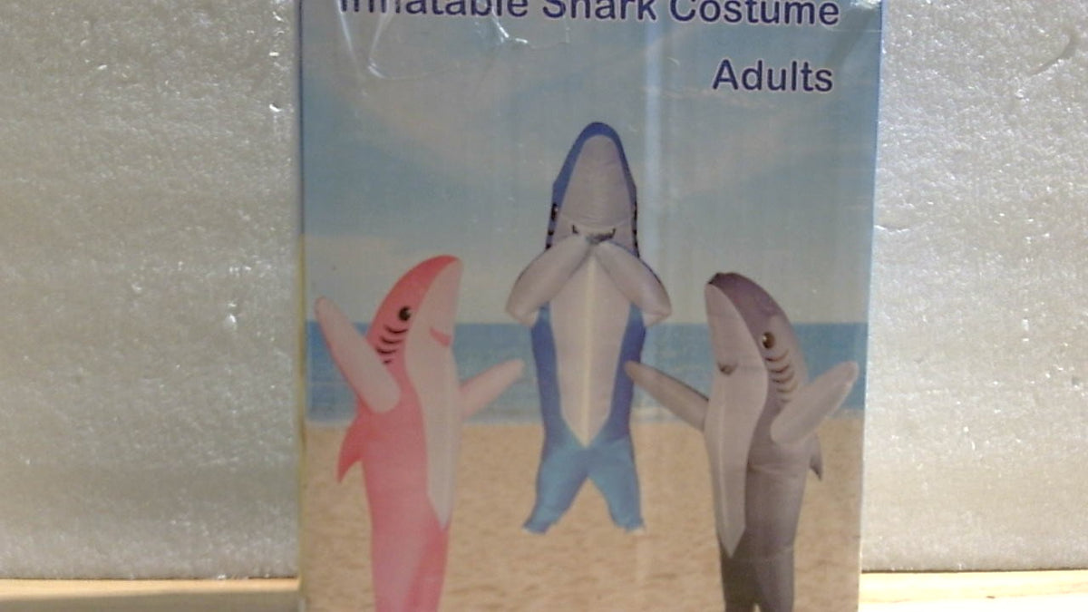 Poptrend Disfraz Inflable de Tiburón Azul para Adultos – Halloween, Cosplay y Fiestas de Cumpleaños