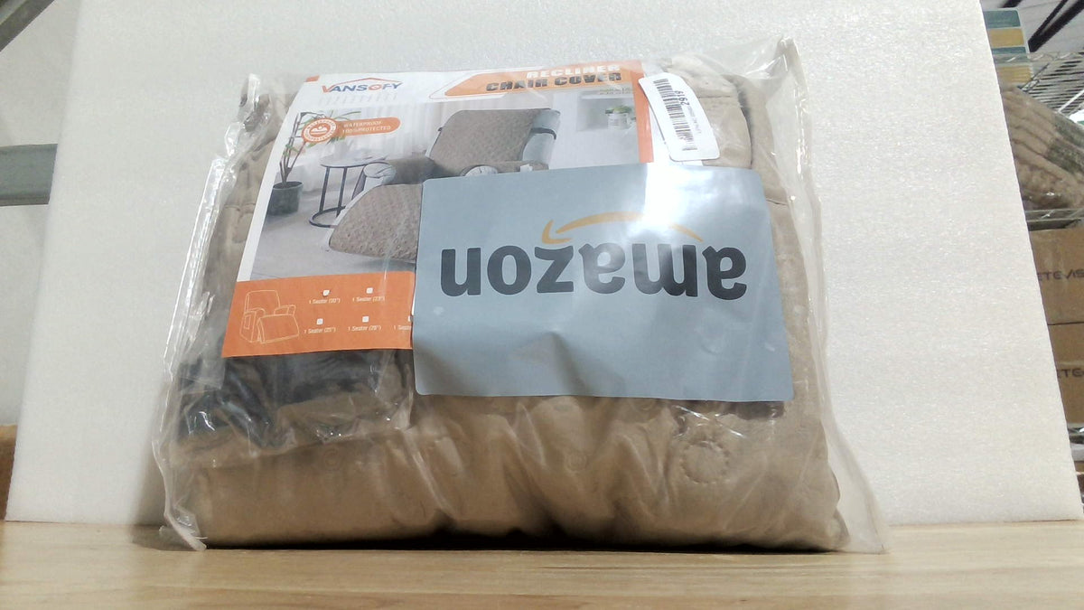 Funda Impermeable VANSOFY para Sillón Reclinable 20" – 100% Impermeable, Antideslizante, Lavable con Bolsillo, Ideal para Niños y Mascotas (Caqui)