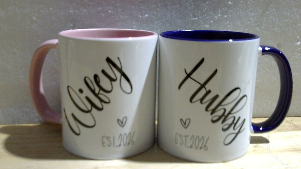 Juego de Tazas FNWSJ para Marido y Mujer – Regalo de Boda para Parejas, Set de 2