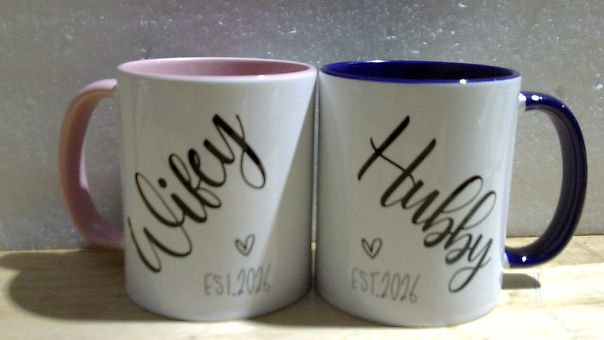 Juego de Tazas FNWSJ para Marido y Mujer – Regalo de Boda para Parejas, Set de 2