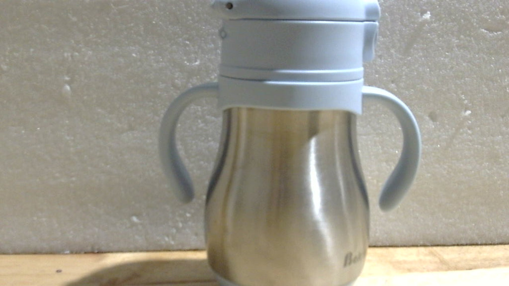 Vaso con Pajita Bakpoco de Acero Inoxidable para Bebés 1–3 Años – 237 ml con Asas, Aislado
