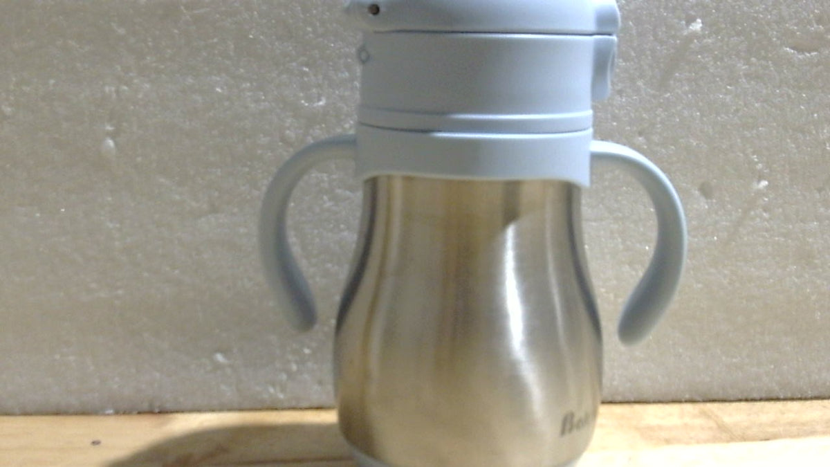 Vaso con Pajita Bakpoco de Acero Inoxidable para Bebés 1–3 Años – 237 ml con Asas, Aislado