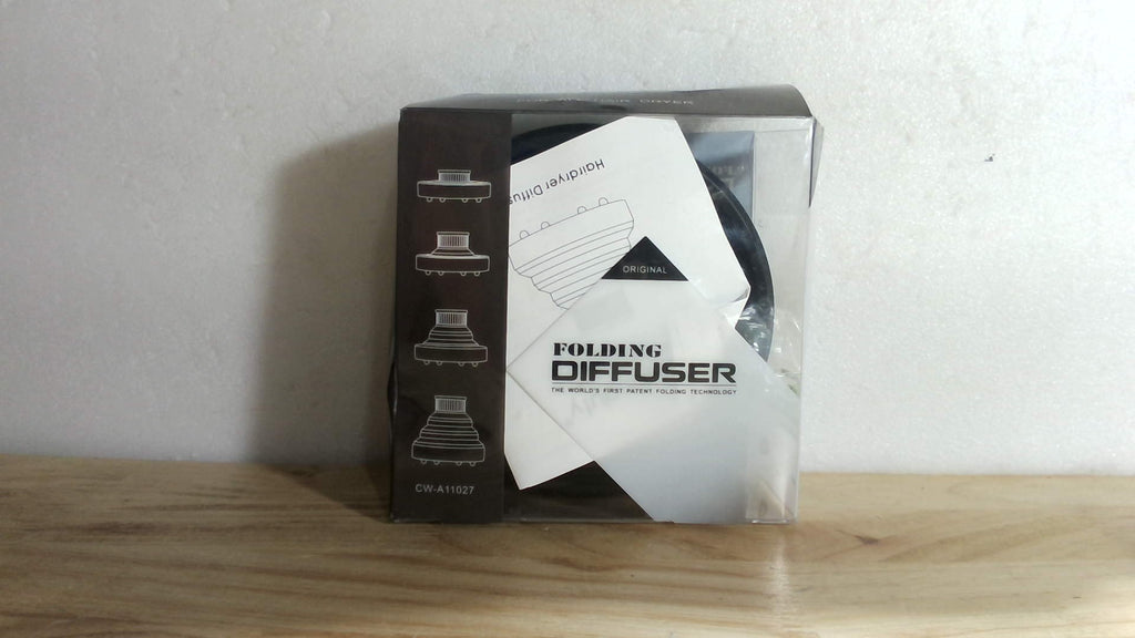 Difusor Portátil Plegable Segbeauty para Secador de Pelo | Cabello Grueso y Natural | Boquillas 4.2-4.5 cm | Profesional de Viaje | Color Negro | 1 Unidad