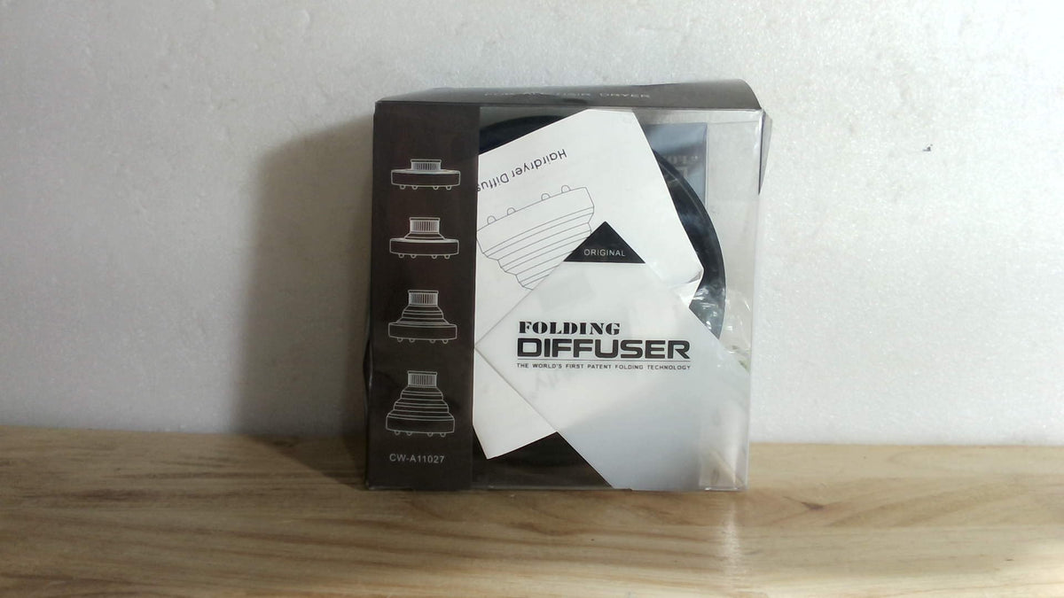 Difusor Portátil Plegable Segbeauty para Secador de Pelo | Cabello Grueso y Natural | Boquillas 4.2-4.5 cm | Profesional de Viaje | Color Negro | 1 Unidad