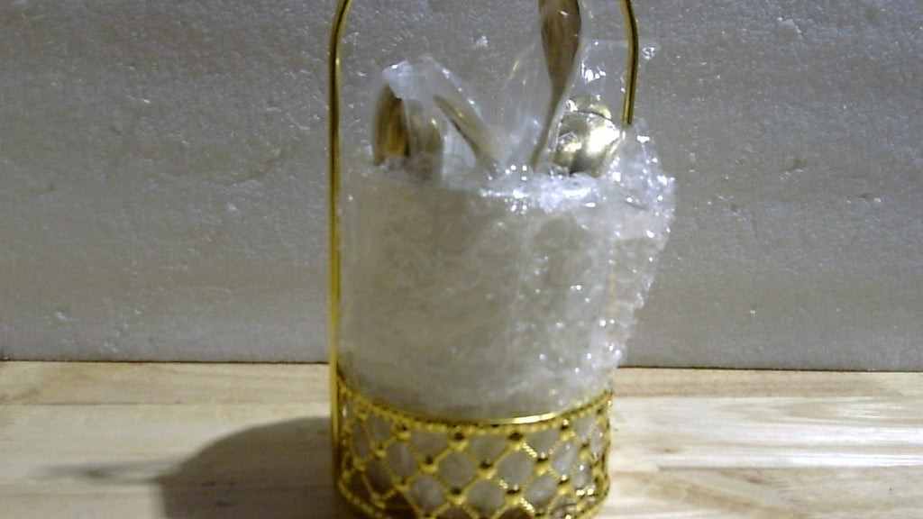 Juego de cucharas de café ELLDOO, soporte de cerámica blanca con 8 cucharas de café de acero inoxidable con detalles en pan de oro, juego de cubiertos creativos para remover, mezclar, azúcar, helado, pastel (8 cucharas)