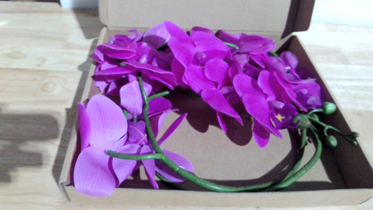 Paquete de Tallos de Orquídea Phalaenopsis Artificial, Fucsia/Magenta