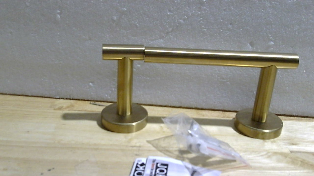 Portarrollos de papel higiénico JQK color bronce champán, soporte de doble poste pivotante de 19 cm para montaje en pared de baño, acero inoxidable 304, capacidad para rollos grandes, TPH150-CB