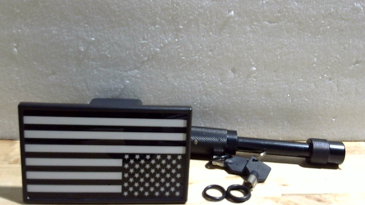 Cubierta de enganche de remolque con bandera estadounidense con cierre de seguridad - Cubierta de enganche patriótica de aluminio para receptores de 2 pulgadas Clase III IV V - Accesorios para camiones Veteran