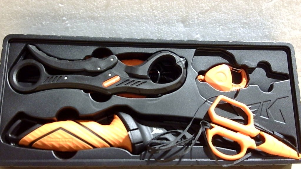 Kit de herramientas de pesca KastKing SteelStream de 6 piezas: alicates de pesca resistentes a la corrosión con cordón, cuchillo para filetear, pinza flotante para labios de pescado, tijeras para trenzas de pesca, retractor de herramientas, regalos de