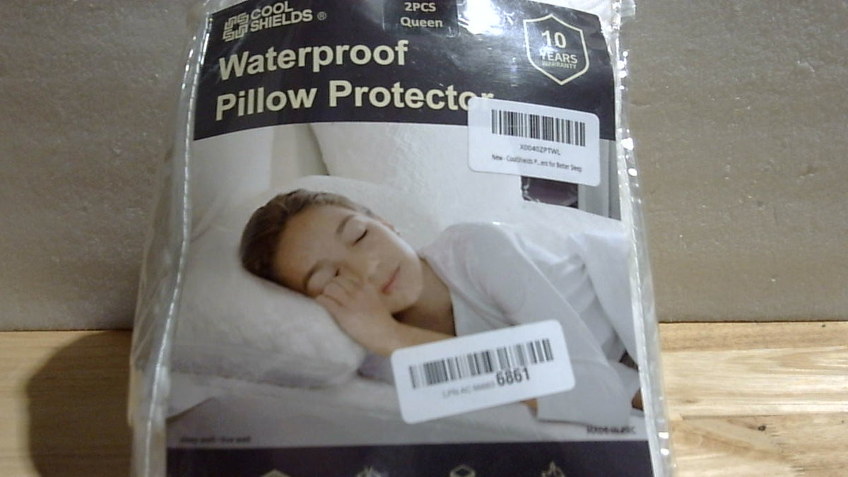 Protector de almohada CoolShields (paquete de 2) Queen: fundas de almohada impermeables con cremallera, hipoalergénicas, funda de almohada premium para un mejor descanso.