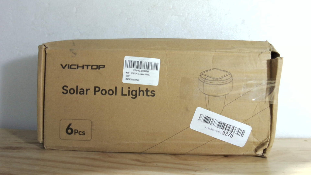 Luces solares para piscinas VICHTOP - Paquete de 6, luces para piscinas elevadas con marco, accesorios de decoración para cercas de piscinas, luces solares LED impermeables para piscinas, iluminación decorativa para cerramientos de piscinas