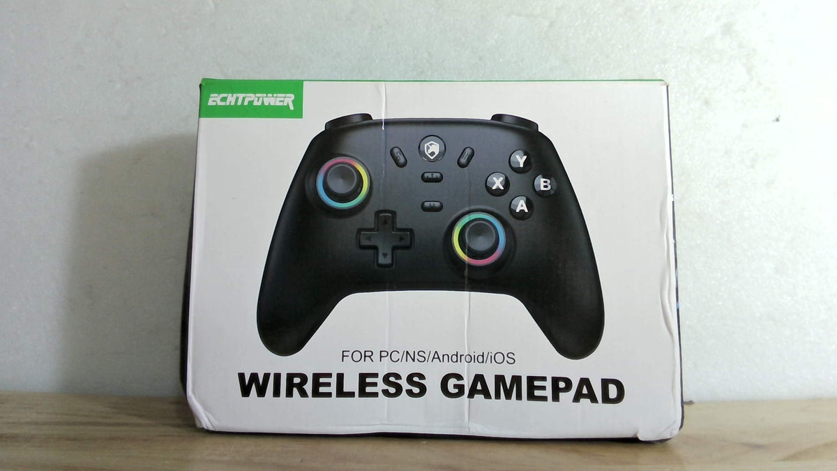 Controlador inalámbrico para juegos de PC ECHTPower - Joystick con efecto Hall, 2.4G y con cable, tasa de sondeo de 1000 Hz, batería de 800 mAh, turbo/vibración ajustable - para PC/Switch/iOS/Android