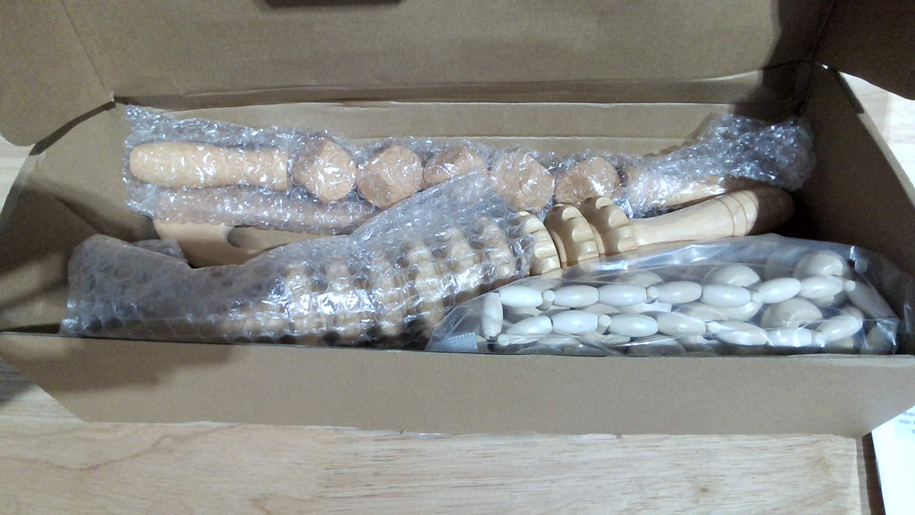 Xokocli 7 en 1 Herramientas de Masaje de Madera para Drenaje Linfático y Alivio del Dolor Muscular | Kit de Maderoterapia Herramientas para Moldear el Cuerpo y Combatir la Celulitis
