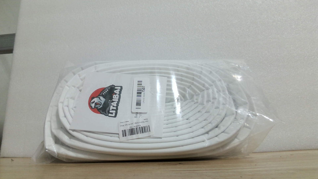 Burlete para puertas con forma de V de 40 pies, de fácil instalación para puertas con ranuras precortadas, no autoadhesivo, bloqueador de corrientes de aire insonorizado para puertas delanteras exteriores, se adapta a grandes huecos, fácil instalación
