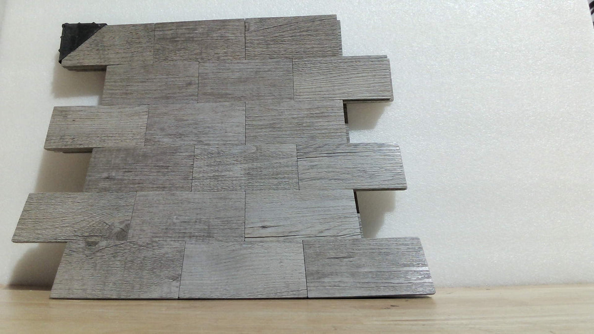 Azulejos adhesivos Art3d para salpicaderos de cocina, con diseño de vetas de madera gris, paquete de 5 unidades de 34,3 x 29 cm, ideales para salpicaderos de cocina, decoración de baños, chimeneas y contrahuellas de escaleras. Fabricados en laminado