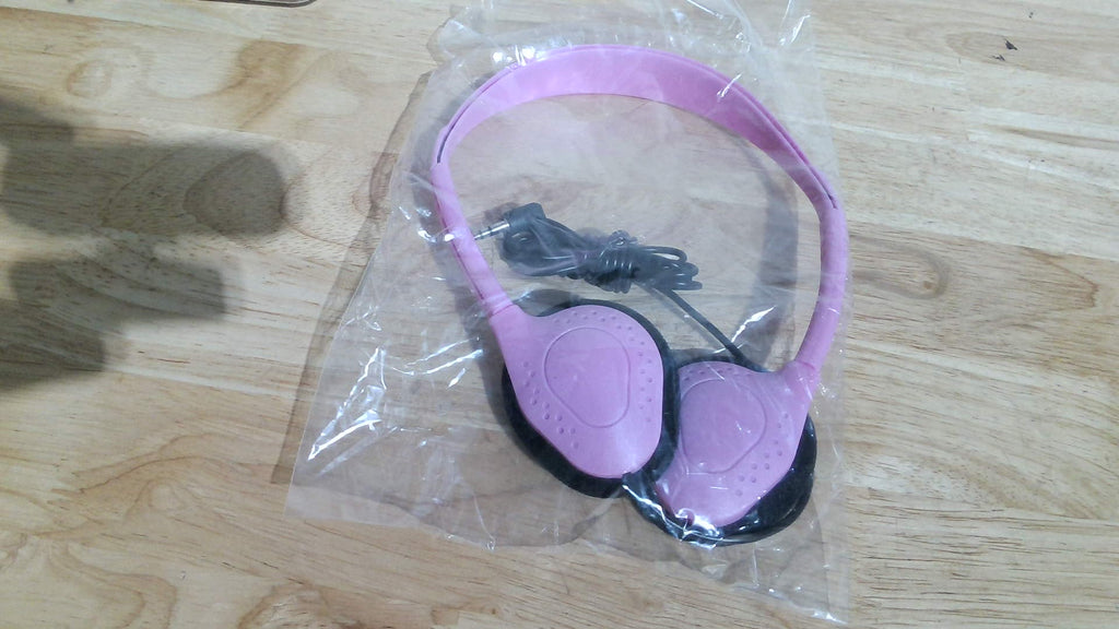 Audífonos alámbricos supraaurales para niños en rosa pastel