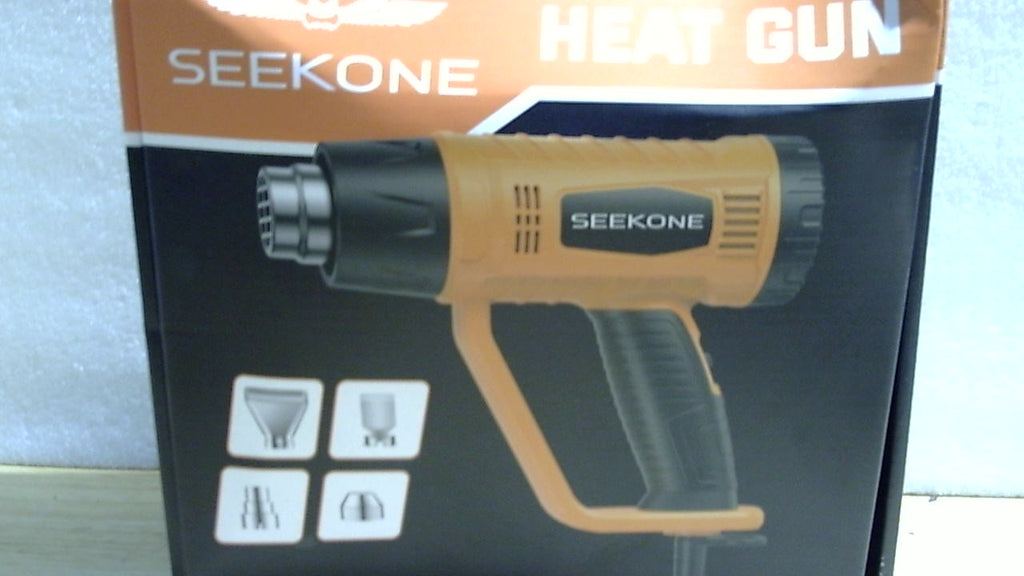 Pistola de calor SEEKONE de 1800 W, resistente, de calentamiento rápido, con kit de pistola de aire caliente de doble temperatura de 752° y 1112°, 400° a 600° y 4 boquillas con protección contra sobrecalentamiento para manualidades, encogimiento de PVC y