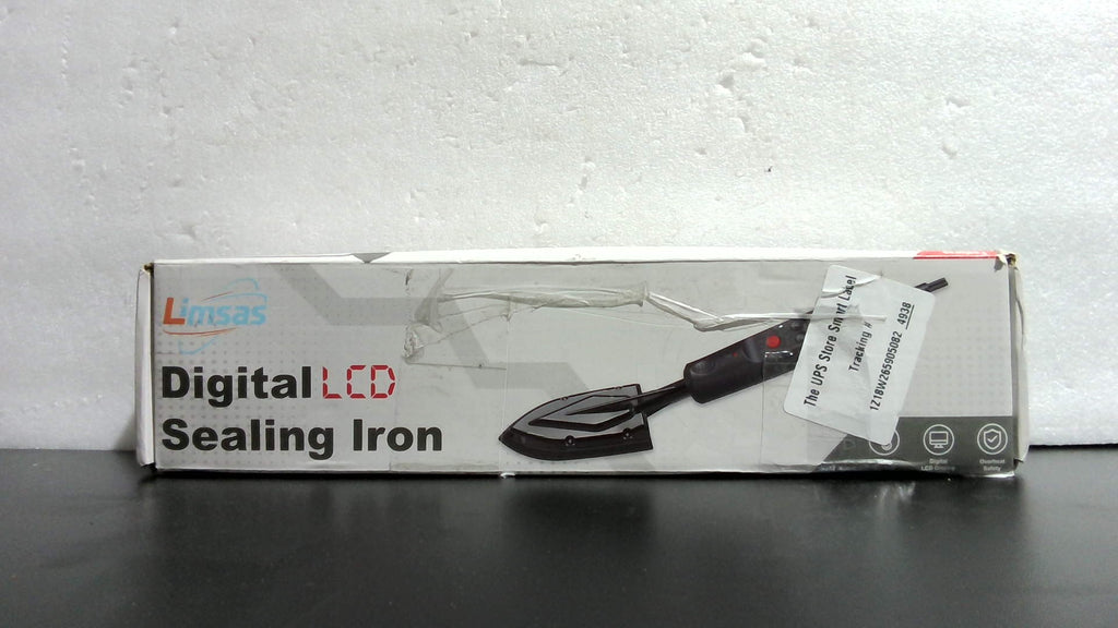 Plancha para cantear con pantalla LCD, temperatura ajustable de 100 a 220 °C (212 a 428 °F), soporte metálico, cable de alimentación de 249 cm (98 pulgadas), 3 calcetines reemplazables, plancha de sellado de precisión para cantos y modelos de muebles.