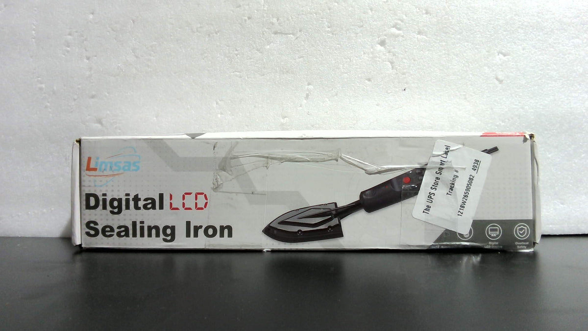 Plancha para cantear con pantalla LCD, temperatura ajustable de 100 a 220 °C (212 a 428 °F), soporte metálico, cable de alimentación de 249 cm (98 pulgadas), 3 calcetines reemplazables, plancha de sellado de precisión para cantos y modelos de muebles.