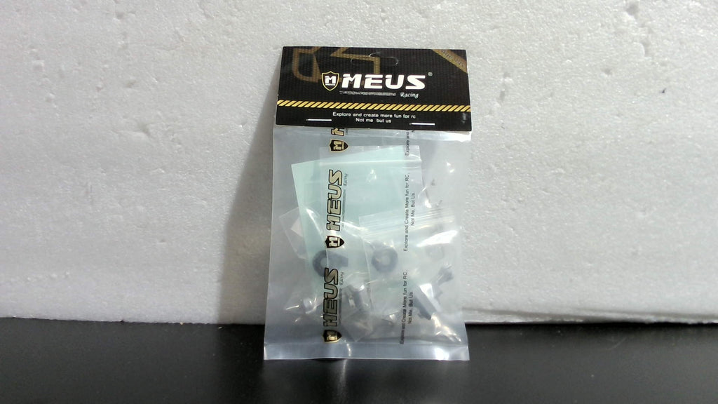 Carcasa de eje MEUS Racing SCX30 con tapas de diferencial y manguetas de dirección para mejoras del coche teledirigido Axial SCX30 RC Crawler a escala 1/30 (plateado)