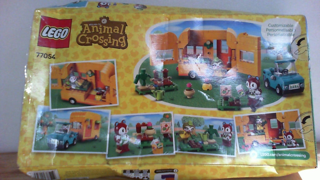 LEGO Animal Crossing Caravana de Leif y Tienda de Jardín - Juguete de construcción - Regalo de cumpleaños - Figura y set de juego de Animal Crossing para niños y niñas de 7 años en adelante - 77054