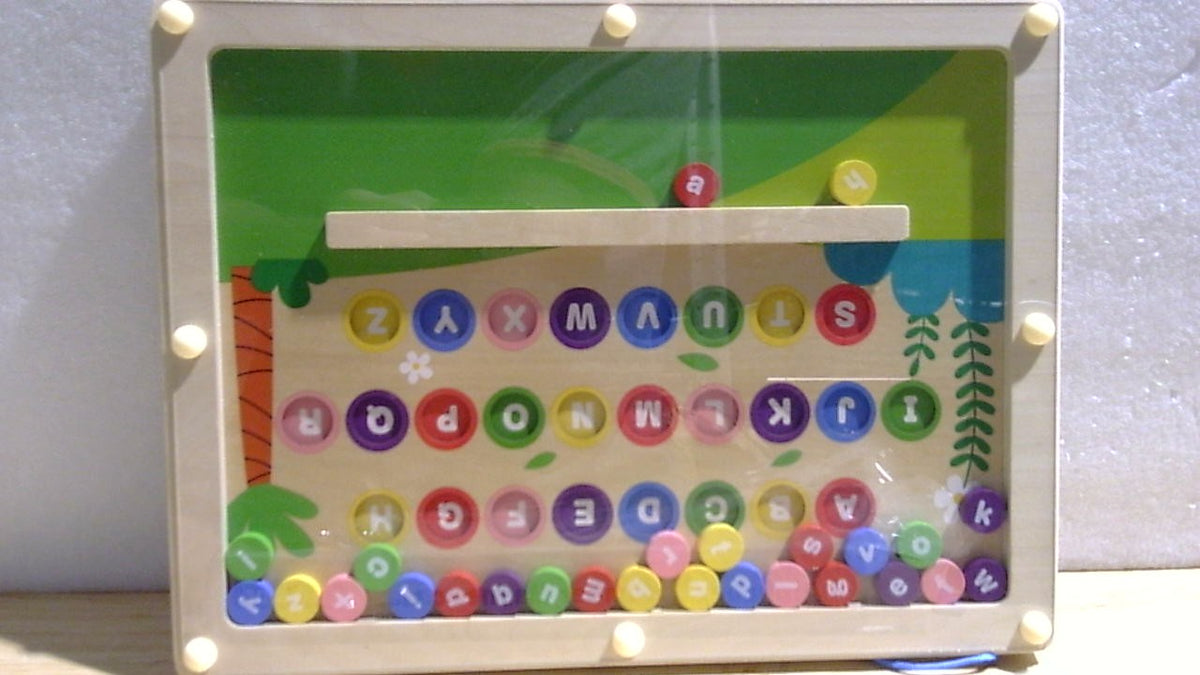 UMEREACT Laberinto magnético 2 en 1 de colores y números, rompecabezas de alfabeto ABC de doble cara, tablero magnético de dinosaurios, laberinto de conteo, aprendizaje preescolar, educación Montessori, juguetes para niños de 3, 4 y 5 años (multicolor