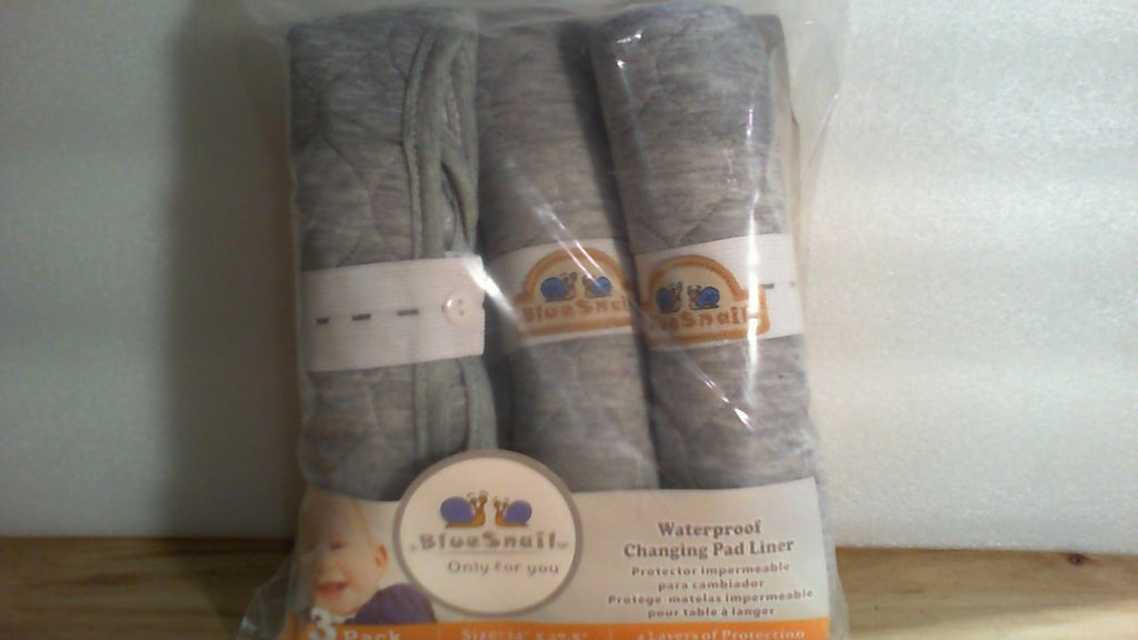 Protectores acolchados impermeables más gruesos para cambiador BlueSnail, paquete de 3 (gris, 33 x 69 cm)