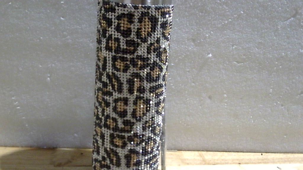 Vaso térmico Tessco Bling con diamantes de imitación y pajita, botella de agua brillante de acero inoxidable con pajita, vaso térmico con tapa y cepillo para regalos de graduación de profesores (591 ml, estampado de leopardo).
